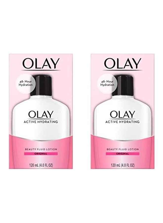 Olay 2-Pack Active Hydrating Beauty Fluid Lotion 120ml