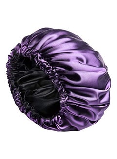 YANIBEST Satin Bonnet Sleep Cap Extra Large Double Layer Reversible Adjustable purple 12.2inch 
