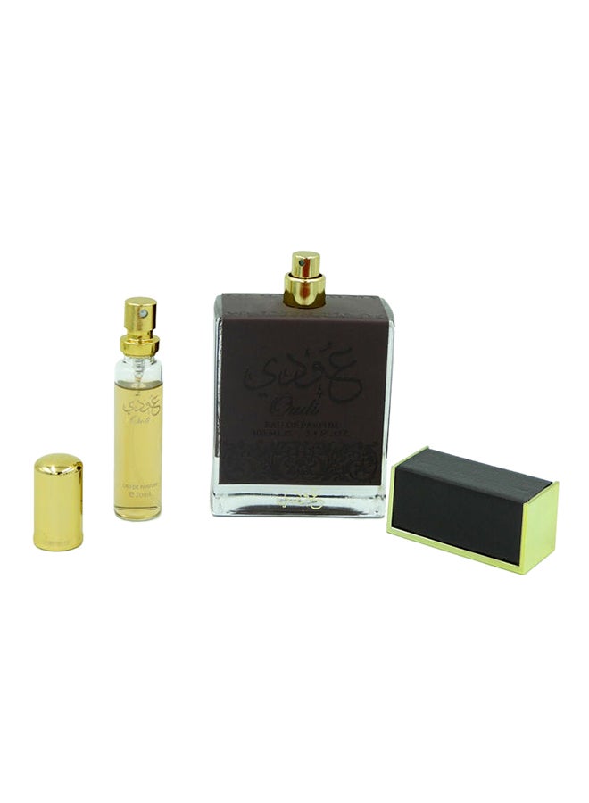 ارض الزعفران طقم هدايا عودي فراجرانس من 6 قطع (Body Lotion 100ml, Shower gel 100ml, Perfume 100ml, Soap 100g, Powder 100g, Small Parfum 20ml)  - Image 4