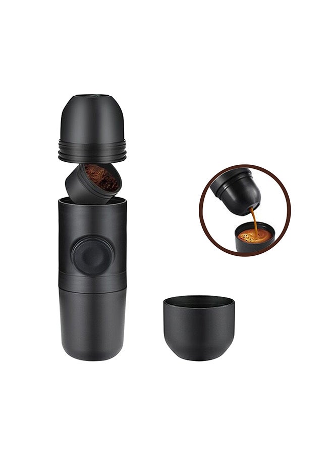 Mini Portable Ground Coffee Espresso Machine Black 70ml