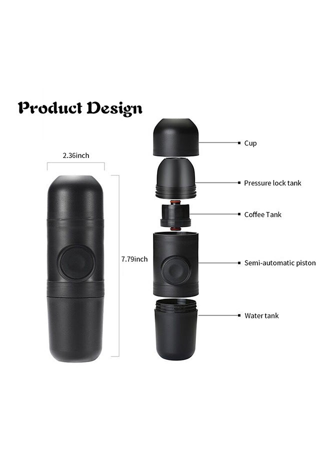 Generic - Mini Portable Ground Coffee Espresso Machine Black 70ml - Image 1