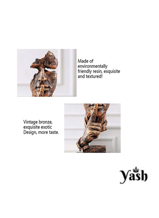 YASH Creative Silence Is Golden  Statue Bronze 13cm - Image 5