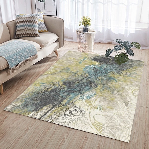 Non-Slip Living Room Bedroom Floor Mat, Synthetic Fibre, Rectangle multicolour 60*90(W*L)cm  - Image 4