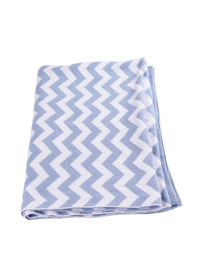Moon Comfortable Baby Blanket-- Soft Stretchy Knitted Cotton Swaddle 70X90cm - blue