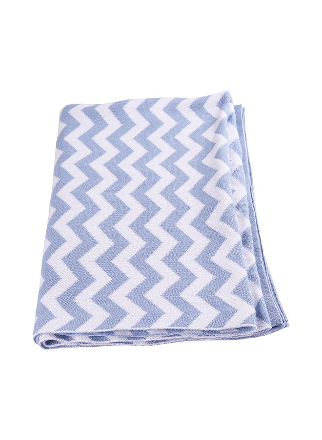 Moon - Comfortable Baby Blanket-- Soft Stretchy Knitted Cotton Swaddle 70X90cm - blue - Image 1