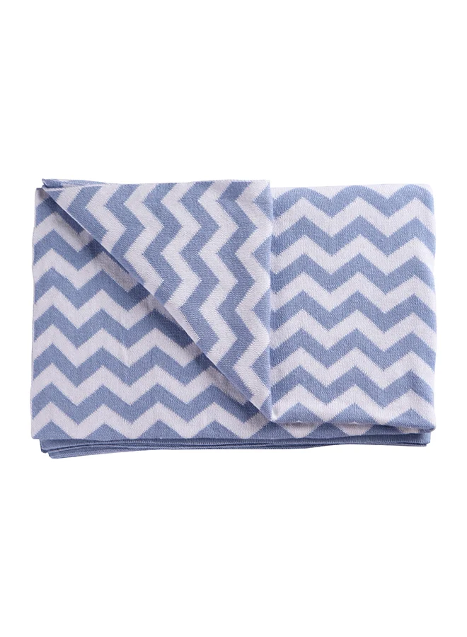مون Comfortable Baby Blanket-- Soft Stretchy Knitted Cotton Swaddle 70X90cm - blue