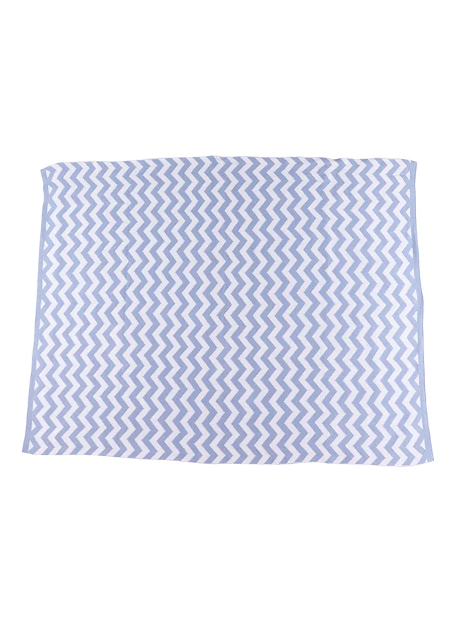 مون Comfortable Baby Blanket-- Soft Stretchy Knitted Cotton Swaddle 70X90cm - blue