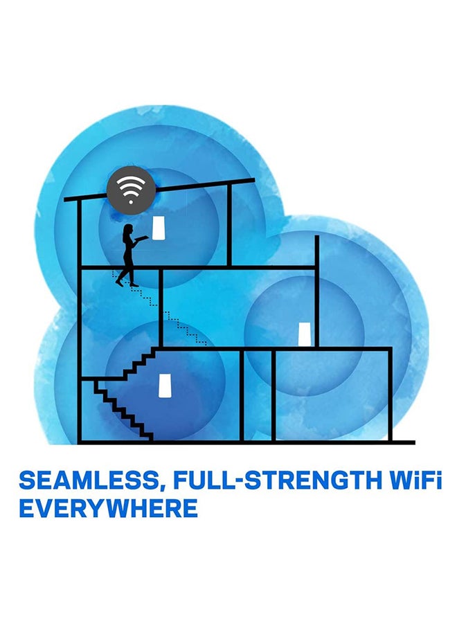 WHW0102 Velop Intelligent Mesh WiFi System: AC2600, Dual-Band Wi-Fi Router, Wireless Network for Full Home Coverage Upto 4 bedrooms, Pack Of 2 White