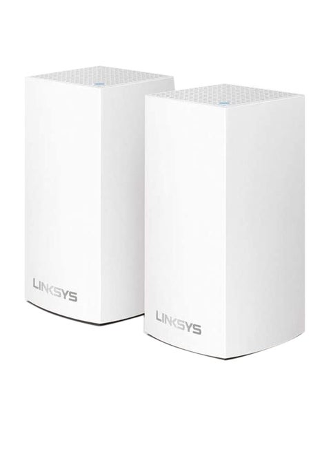 WHW0102 Velop Intelligent Mesh WiFi System: AC2600, Dual-Band Wi-Fi Router, Wireless Network for Full Home Coverage Upto 4 bedrooms, Pack Of 2 White