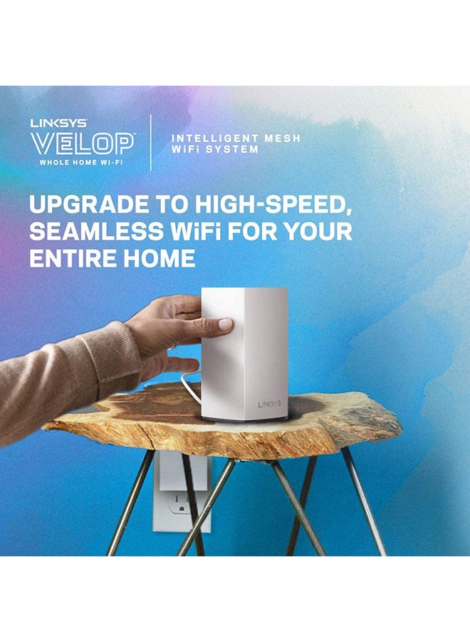 WHW0102 Velop Intelligent Mesh WiFi System: AC2600, Dual-Band Wi-Fi Router, Wireless Network for Full Home Coverage Upto 4 bedrooms, Pack Of 2 White