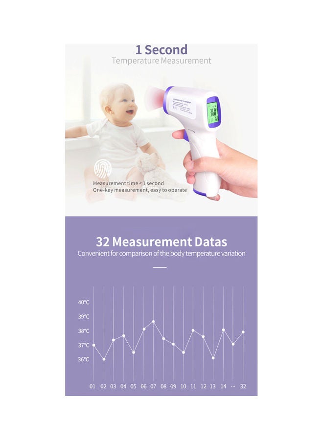 Medical Electronic Digital Infrared Thermometer Adult Fever white - Image 4