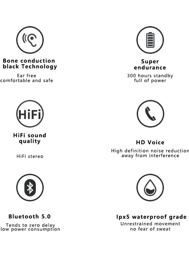 Bone Conduction Bluetooth Headphones Black - Image 5