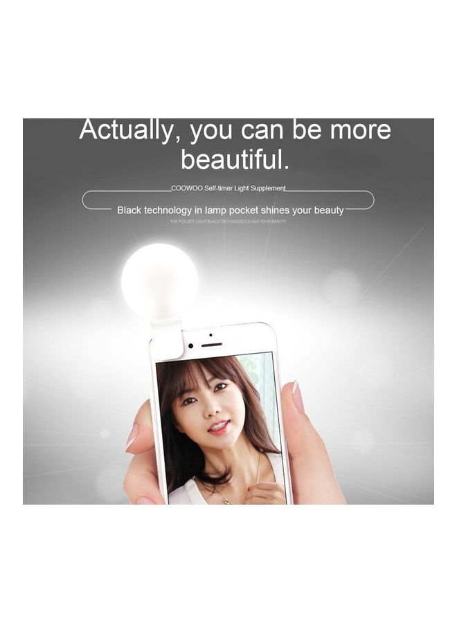 Selfie LED Ring Flash Light Portable Phone White - Image 4