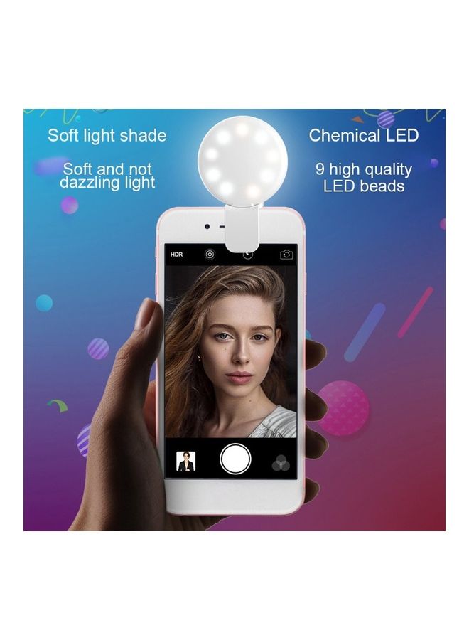 Selfie LED Ring Flash Light Portable Phone White - Image 3
