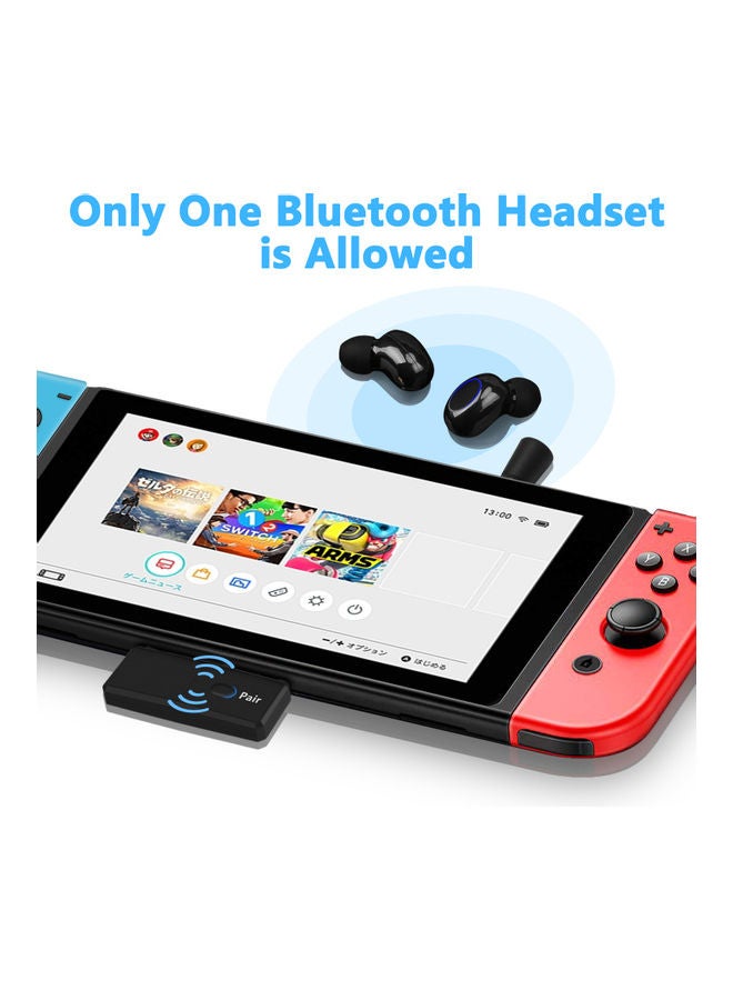 Audio Transmitter Wireless Adapter Bluetooth 5.0 EDR A2DP Low Latency for Nintendo Multicolour