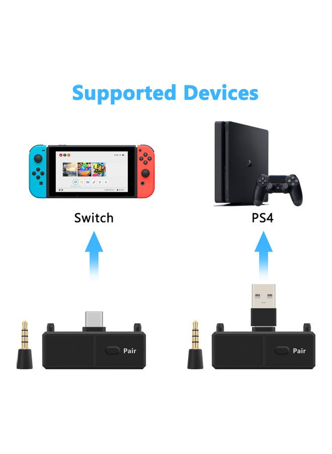 Audio Transmitter Wireless Adapter Bluetooth 5.0 EDR A2DP Low Latency for Nintendo Multicolour