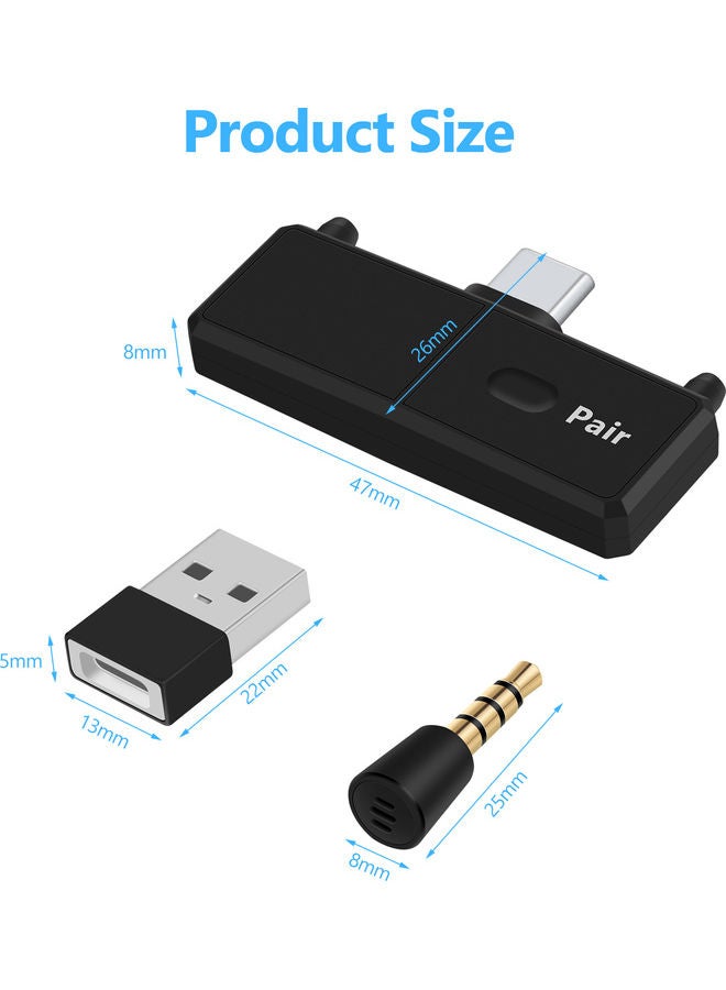 Audio Transmitter Wireless Adapter Bluetooth 5.0 EDR A2DP Low Latency for Nintendo Multicolour