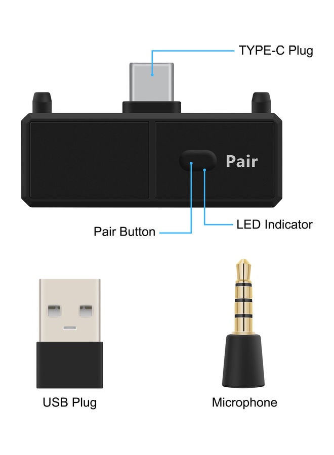 Audio Transmitter Wireless Adapter Bluetooth 5.0 EDR A2DP Low Latency for Nintendo Multicolour