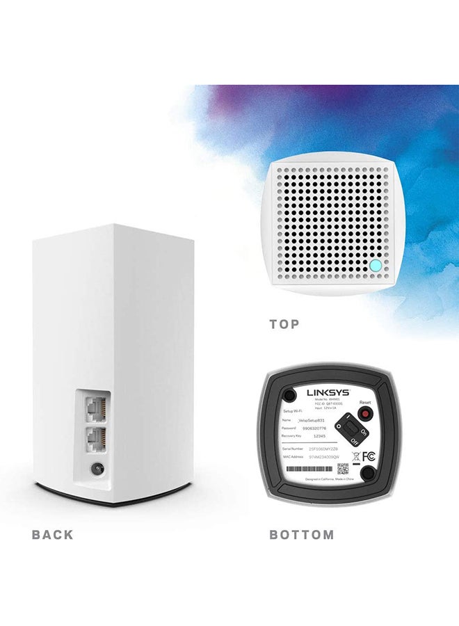 WHW0102 Velop Intelligent Mesh WiFi System: AC2600, Dual-Band Wi-Fi Router, Wireless Network for Full Home Coverage Upto 4 bedrooms, Pack Of 2 White