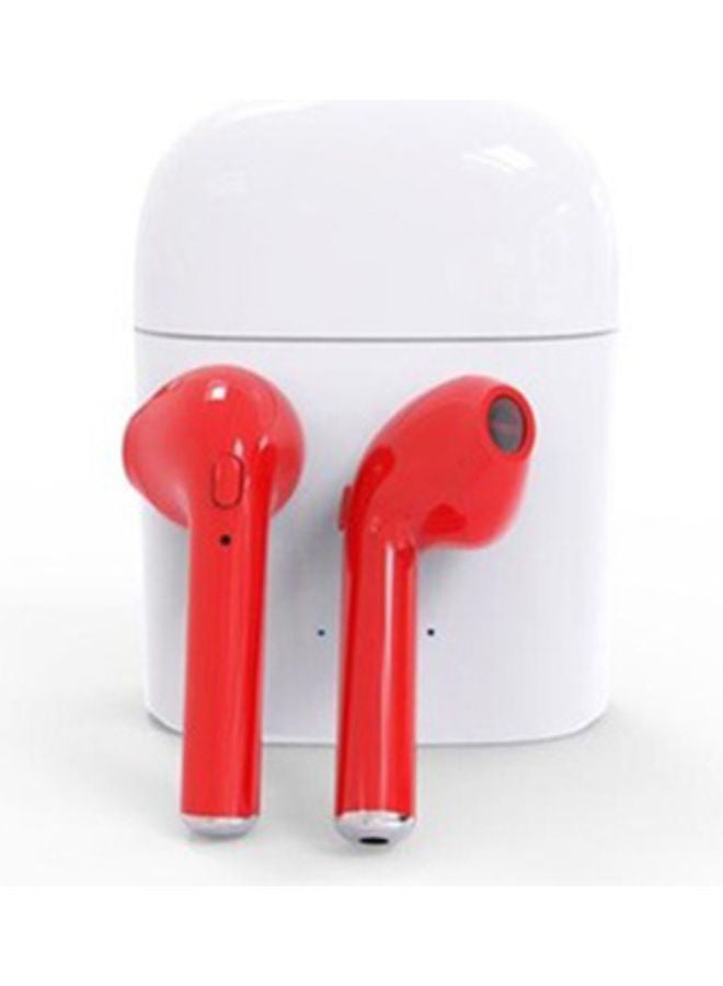 Mini Wireless Bluetooth Earphone In Ear Stereo Earbud Headset with Charging Box Red