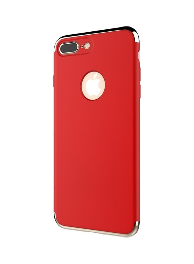 Thin Slim 3 in 1 Metal Texture Protection Case Cover for iPhone 7 Red