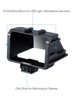 UURIG Vlog Selfie Flip Screen with Cold Shoe for Mirror-less Camera 12.5 x 9 x 7cm Black  - Image 3