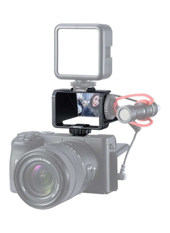 UURIG - Vlog Selfie Flip Screen with Cold Shoe for Mirror-less Camera 12.5 x 9 x 7cm Black - Image 1