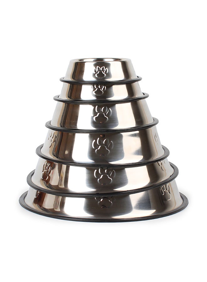 Generic Anti-Skid Thickening Feeding Supplies Pet Bowl Silver 18x18x4.5cm  - Image 3