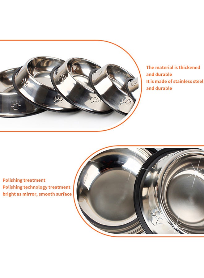 Generic Anti-Skid Thickening Feeding Supplies Pet Bowl Silver 18x18x4.5cm  - Image 5