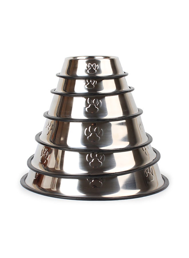 Anti-Skid Thickening Feeding Supplies Pet Bowl Silver 15.5x11.5x4cm - Image 3