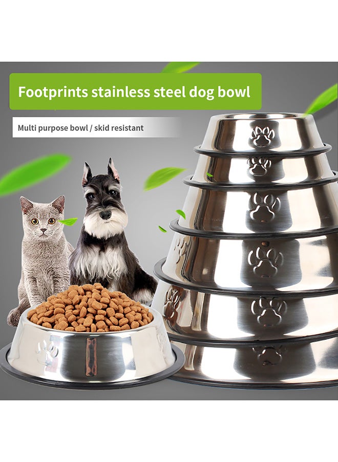 Anti-Skid Thickening Feeding Supplies Pet Bowl Silver 15.5x11.5x4cm - Image 5