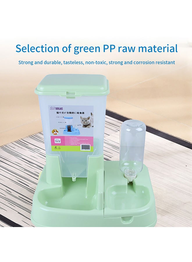 Generic Automatic Pet Dog Food And Water Dispenser Green 26x28x35cm  - Image 3