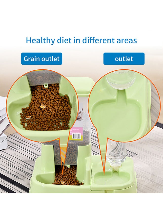 Generic Automatic Pet Dog Food And Water Dispenser Green 26x28x35cm  - Image 4