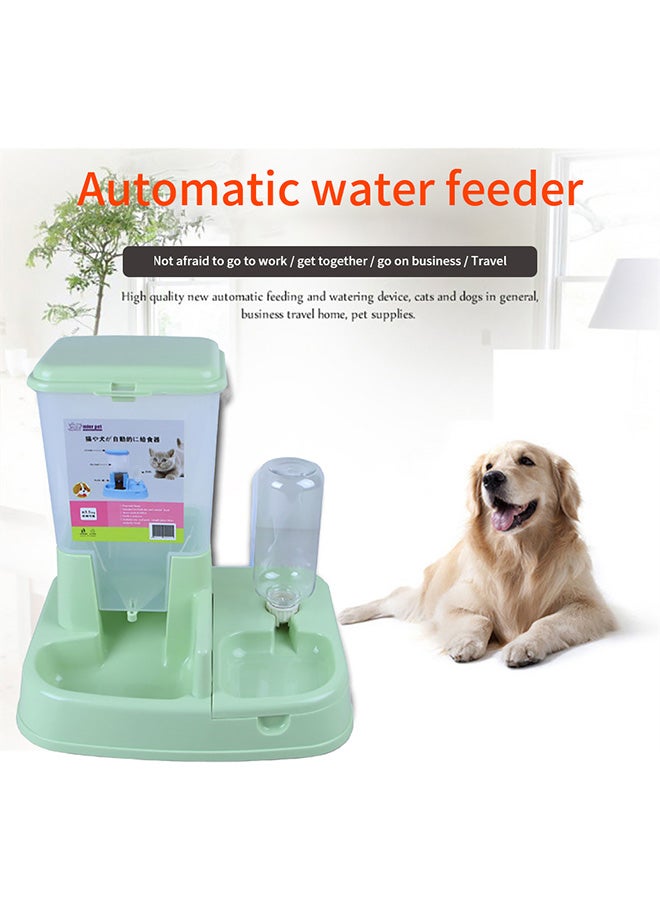 Generic Automatic Pet Dog Food And Water Dispenser Green 26x28x35cm  - Image 5