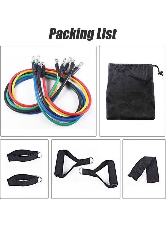 11-Piece Resistance Bands Set 23.5x23x7cm