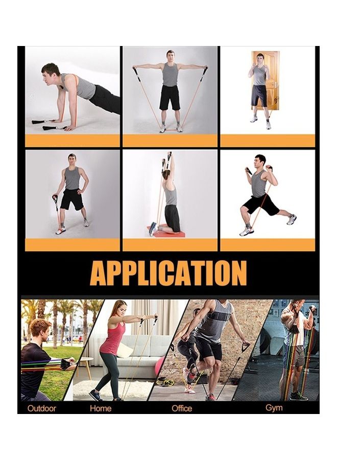 11-Piece Resistance Bands Set 23.5x23x7cm