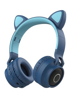 LED Cat Ear Wireless Headset Blue / Green