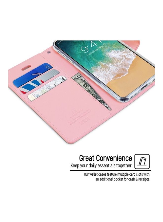GOOSPERY iPhone 12 Pro Max  Leather Protection Flip Cover Wallet Stand Case Pink  - Image 2