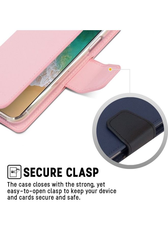 GOOSPERY iPhone 12 Pro Max  Leather Protection Flip Cover Wallet Stand Case Pink  - Image 3