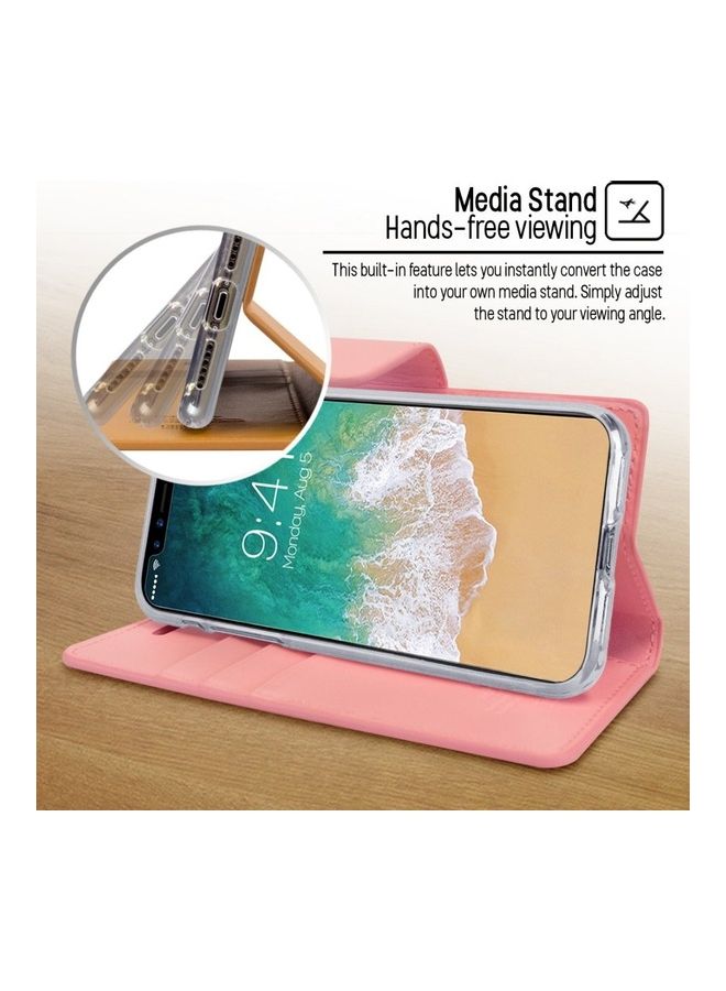 GOOSPERY iPhone 12 Pro Max  Leather Protection Flip Cover Wallet Stand Case Pink  - Image 4
