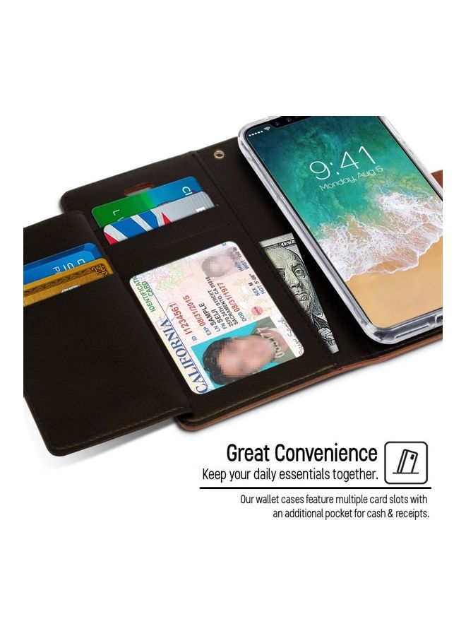 GOOSPERY iPhone 12 Mini  Leather Protection Flip Cover Wallet Case Brown - Image 3