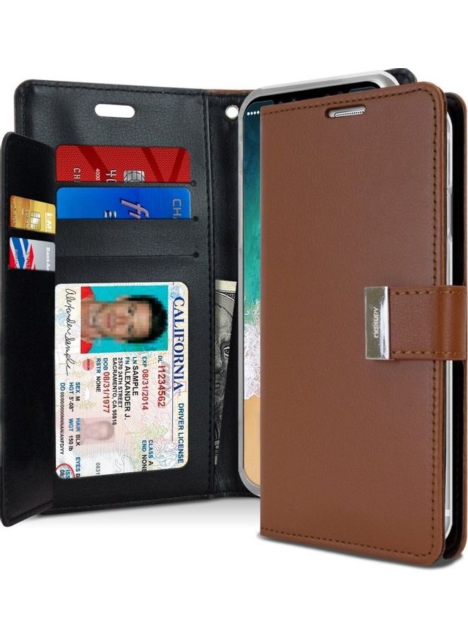 GOOSPERY iPhone 12 Mini  Leather Protection Flip Cover Wallet Case Brown - Image 1