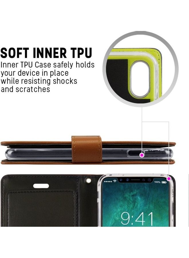 GOOSPERY iPhone 12 Mini  Leather Protection Flip Cover Wallet Case Brown - Image 5