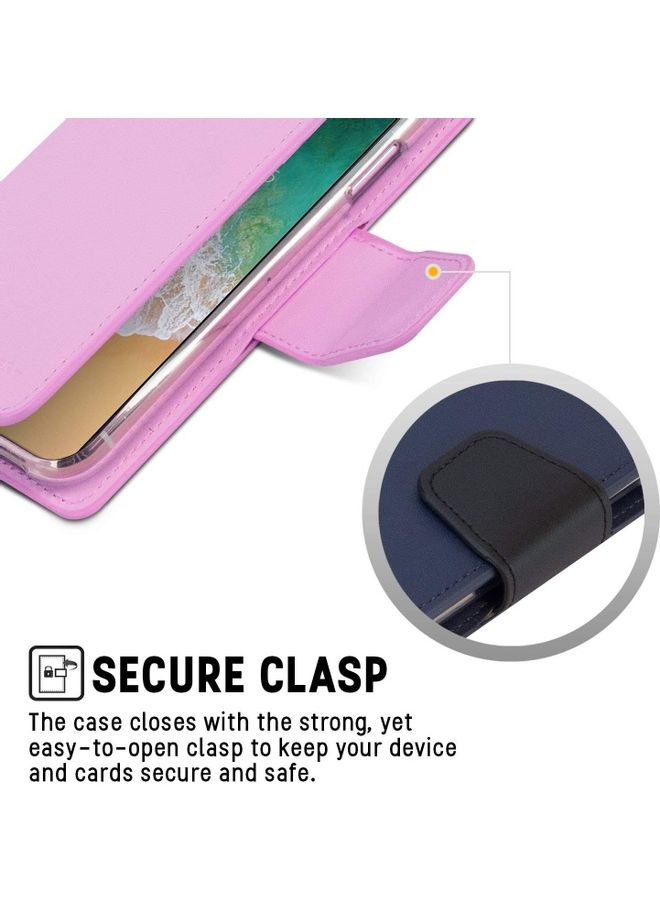 GOOSPERY iPhone 12 Mini Leather Protection Flip Cover Wallet Stand Case Purple  - Image 3