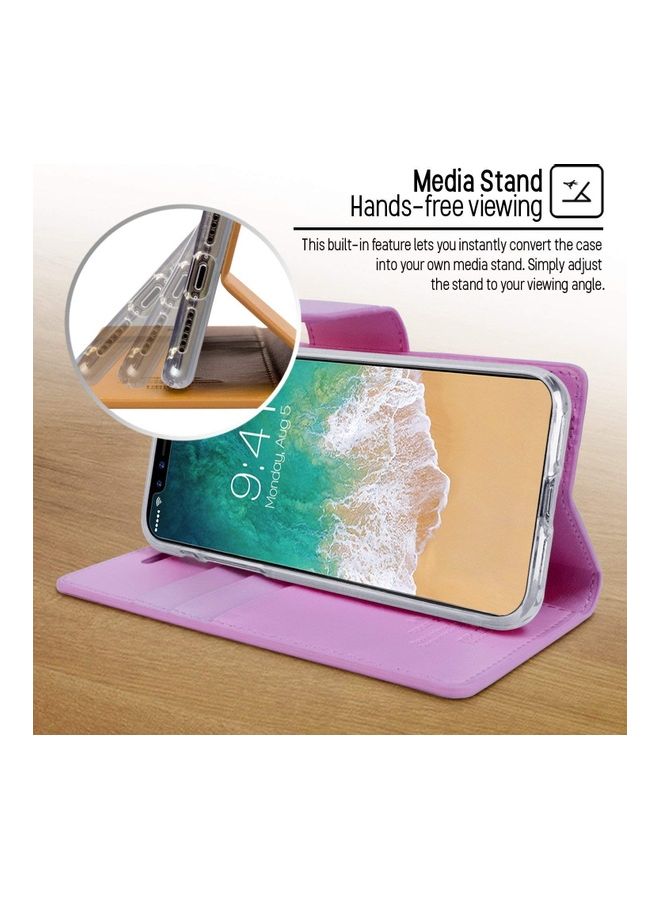 GOOSPERY iPhone 12 Mini Leather Protection Flip Cover Wallet Stand Case Purple  - Image 4