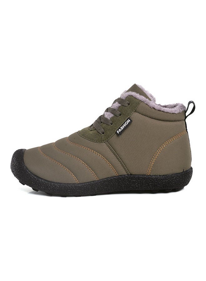 Beauenty Lace-Up Detail Casual Boots Brown/Green  - Image 2