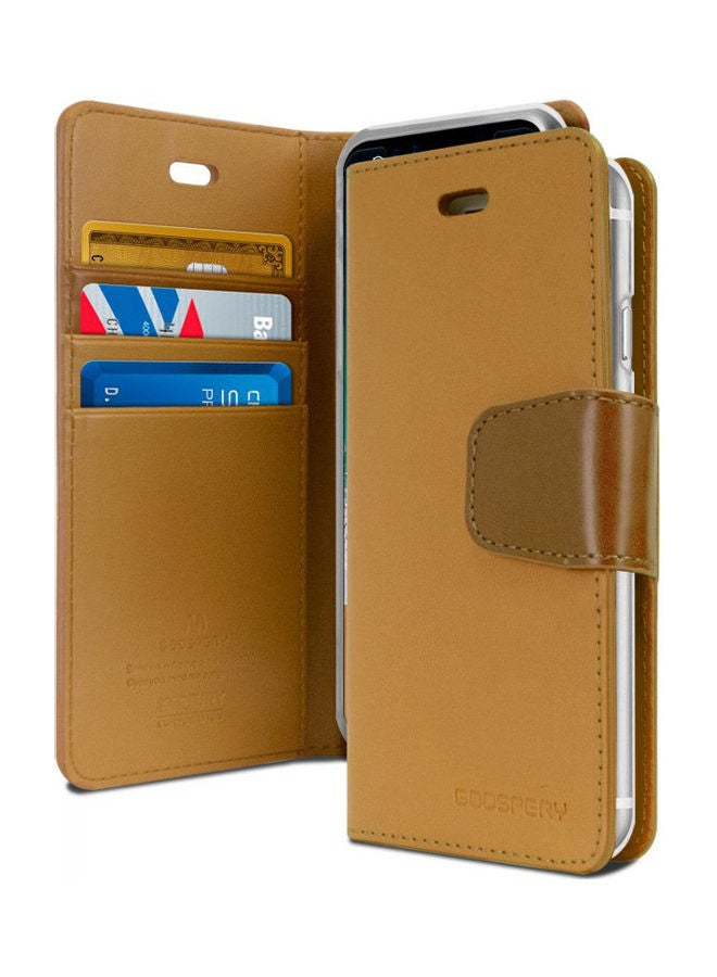 GOOSPERY iPhone 12 Pro Max  Leather Protection Flip Cover Wallet Stand Case Light Brown  - Image 1