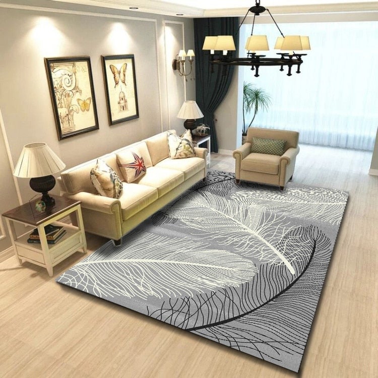 3D Printed Modern Soft Living Room Floor Rug Carpet Synthetic Fibre Multicolour - Image 1