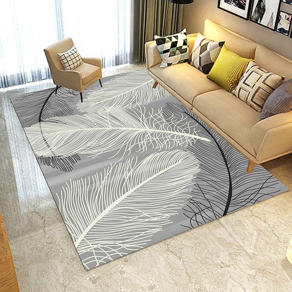 3D Printed Modern Soft Living Room Floor Rug Carpet Synthetic Fibre Multicolour - Image 5