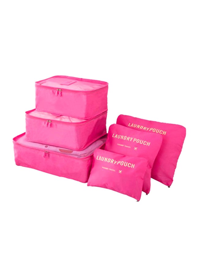 طقم حقائب تخزين للسفر مكون من 6 قطع وردي - Image 1